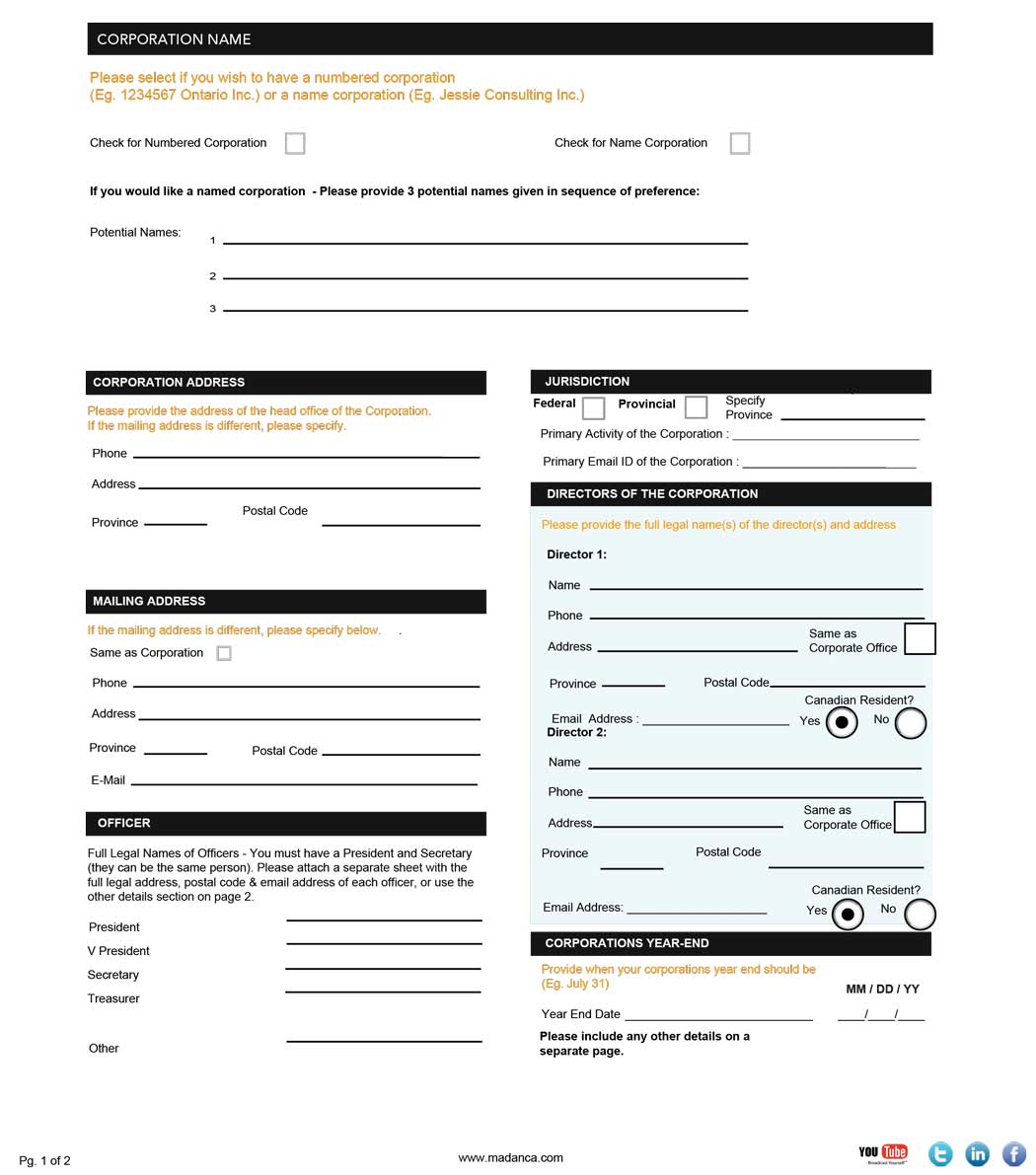 Incorporation Checklist
